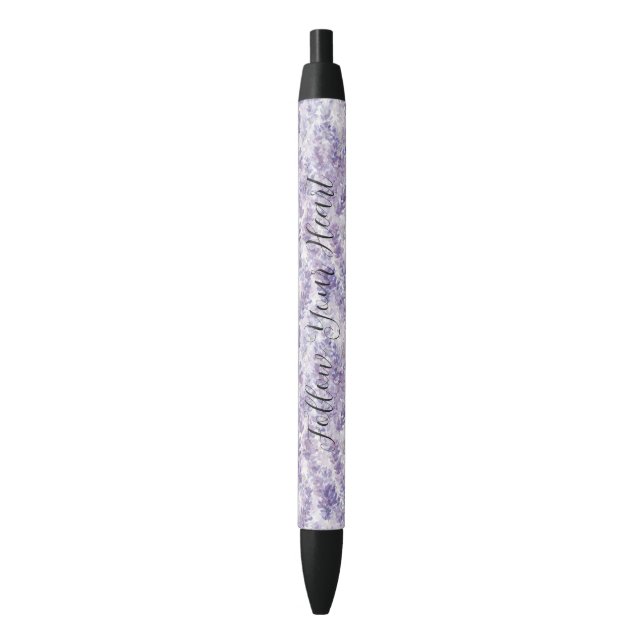 Stylo Noir Jolies Fleurs de Lavande Shower de Mariée (devant Vertical)