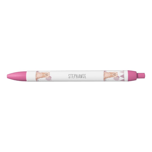 Stylo Noir Joyeux Anniversaire Yorkshire Terrier Mignon (Devant)