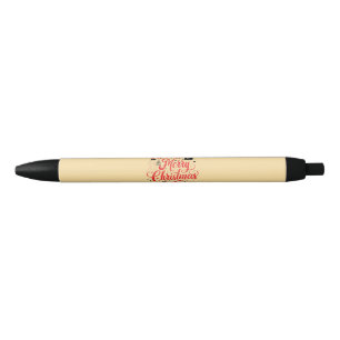 Stylo Noir Joyeux Noël Design moderne Rouge et blanc