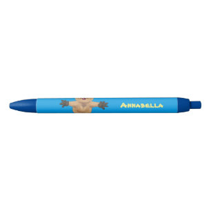 Stylo Noir Joyeux sauter quokka dessin animé