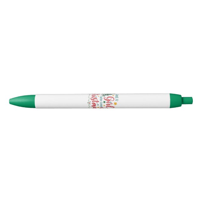Stylo Noir Juste une fille qui aime Noël (Devant)