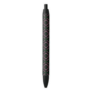 Stylo Noir Kaleidoscope Émeraude et Rose