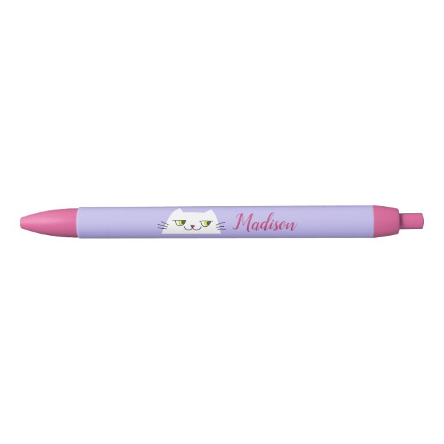 Stylo Noir Kawaii rose violet (Devant)