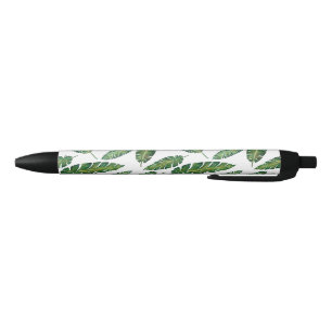Stylo Noir La banane d'aquarelle part du motif tropical d'ét