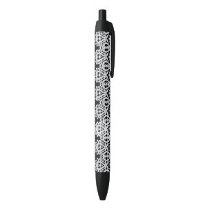 Stylo Noir La dentelle blanche forme une frontière sensible