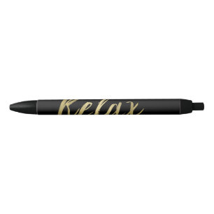 Stylo Noir La feuille d'or détendent