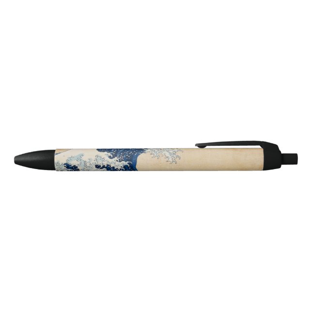Stylo Noir La Grande Vague au large de Kanagawa par Hokusai (Haut)