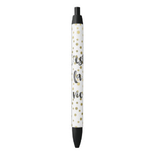 Stylo Noir La La c'est de points de confettis d'or luttent
