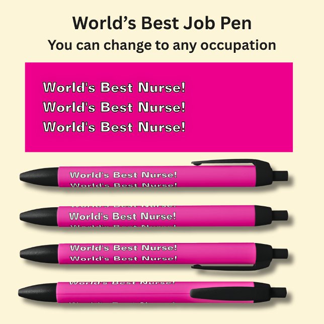 Stylo Noir La meilleure infirmière du monde ! - Ajouter le ty (Créateur téléchargé)