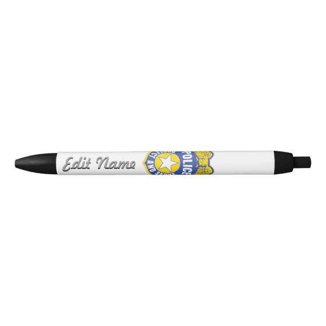 Stylo Noir La police protège et sert l'insigne (Devant)