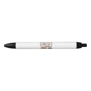 Stylo Noir La vie est meilleure avec du café, des chats et de