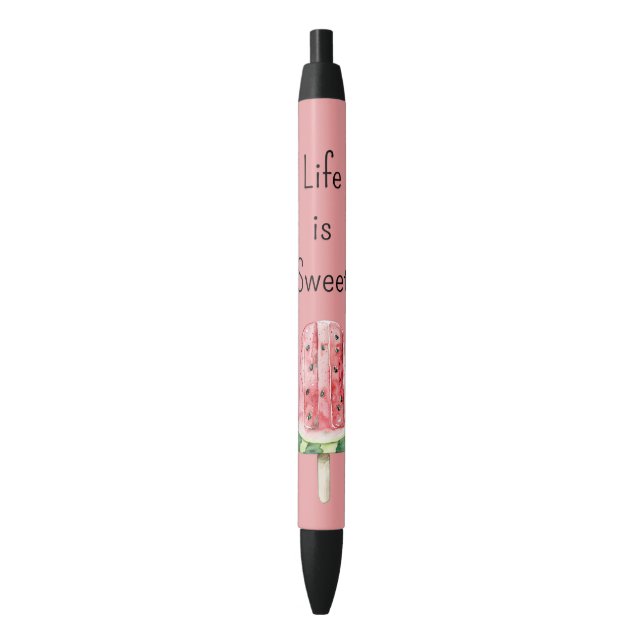 Stylo Noir La vie est Pastèque Sucrée (devant Vertical)