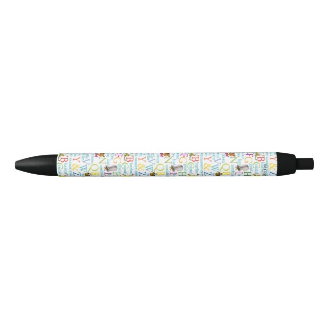 Stylo Noir L'alphabet du Dr Seuss avec des mots (Devant)