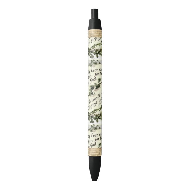 Stylo Noir L'amour est de Dieu (devant Vertical)