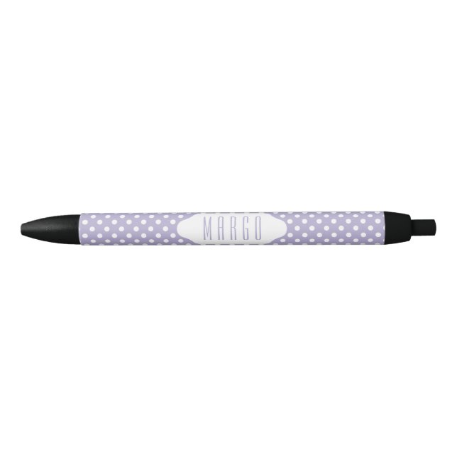 Stylo Noir Lavande cosmique/stylo pourpre de coutume de pois (Devant)