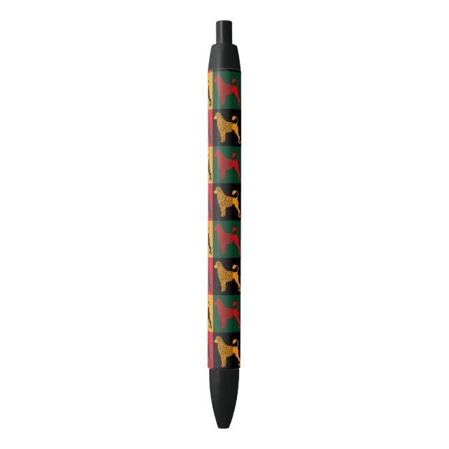 Stylo Noir Le chien d'eau portugais intelligent (devant Vertical)