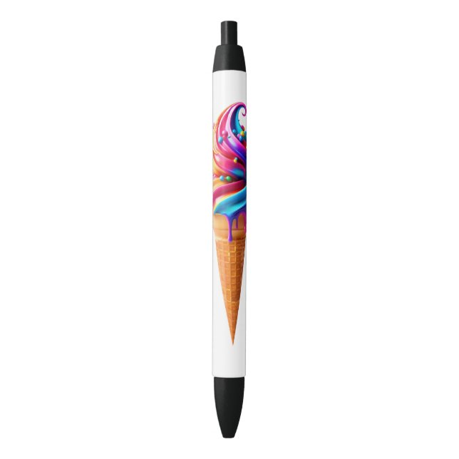 Stylo Noir Le cône de glace classique vibrant de SlipperyJoe' (devant Vertical)