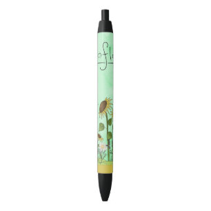 Stylo Noir Le pays de jaune de tournesol d'or Prims l'automne