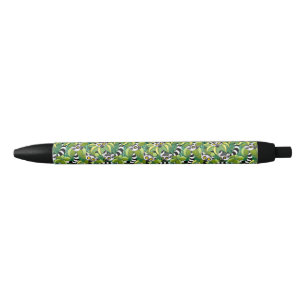 Stylo Noir Lémurs de Madagascar dans la jungle exotique
