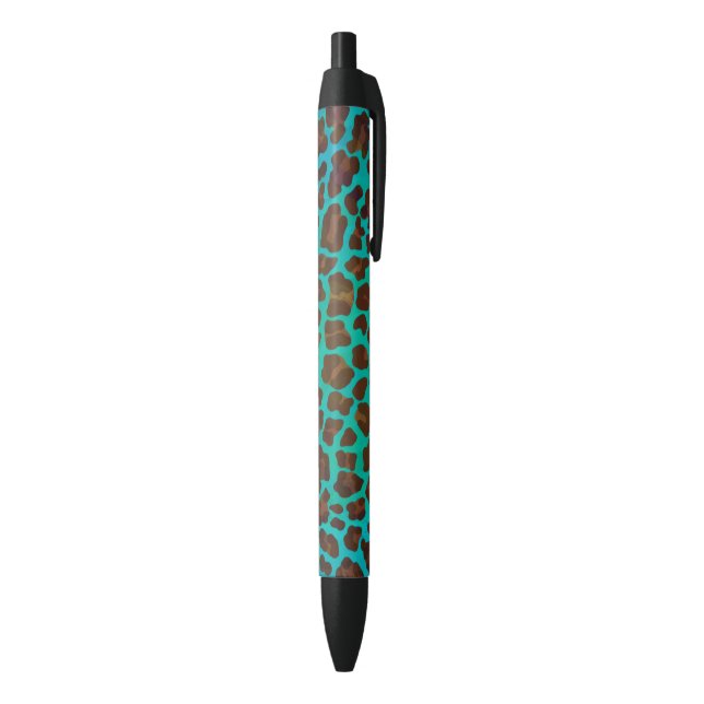 Stylo Noir Léopard Brown et Turquoise (Bas (Vertical))