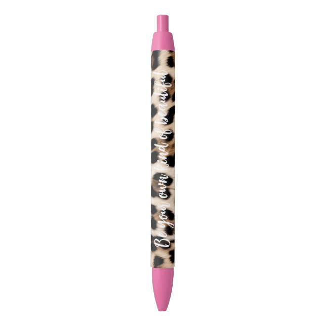Stylo Noir Léopard noir Brown crémeux (devant Vertical)