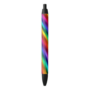 Stylo Noir Les parties scintillantes d'arc-en-ciel barrent le