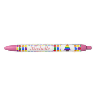 Stylo Noir Lesbiennes Arbre de Noël arc-en-ciel et présents