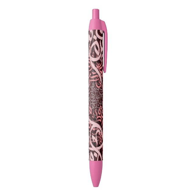 Stylo Noir lettres arabes rose (Bas (Vertical))