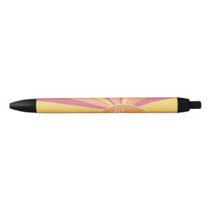 Stylo Noir Lever de soleil à bande rétro - pastel rainbow scr