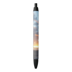 Stylo Noir Lever de soleil en mer I Paysage marin pastel