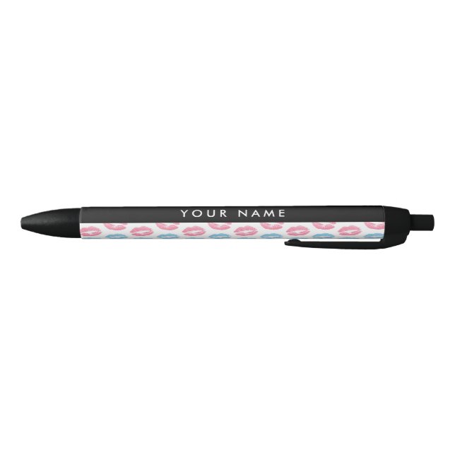 Stylo Noir Lèvres Roses, Lèvres Bleues, Baiser, Votre Nom, Pe (Bas)