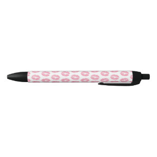 Stylo Noir Lèvres Roses, Motif De Lèvres, Rouge Rose, Baiser