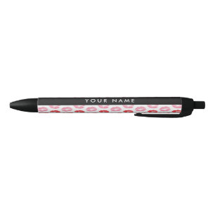 Stylo Noir Lèvres Rouges, Lèvres Roses, Baiser, Votre Nom, Pe