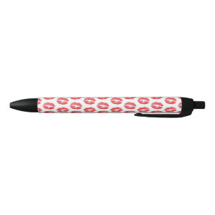 Stylo Noir Lèvres Rouges, Motif De Lèvres, Rouge Lèvres, Bais