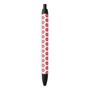 Stylo Noir Lèvres Rouges, Rouge À Lèvres, Baiser, Motif Des L