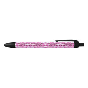 Stylo Noir Libellule rose