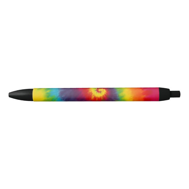 Stylo Noir Lien tie dye tourbillon arc-en-ciel couleur cool (Devant)