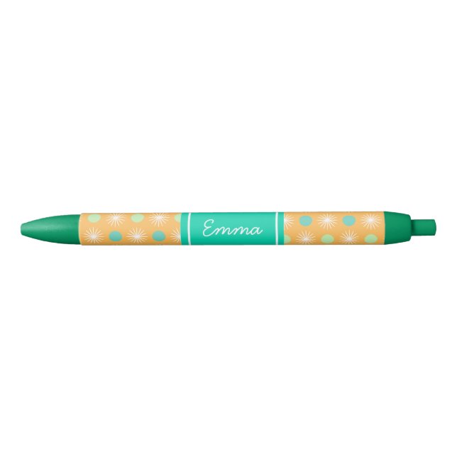 Stylo Noir Light Orange Boho Retro Pattern Pen (Devant)