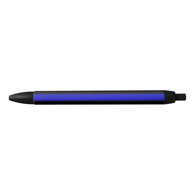 Stylo Noir Ligne bleue mince (Devant)