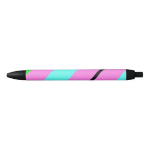Stylo Noir Lignes colorées