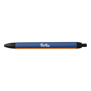 Stylo Noir Lignes multicolores à motif