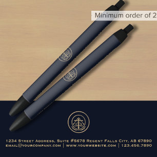 Stylo Noir Logo bleu classique de la Marine