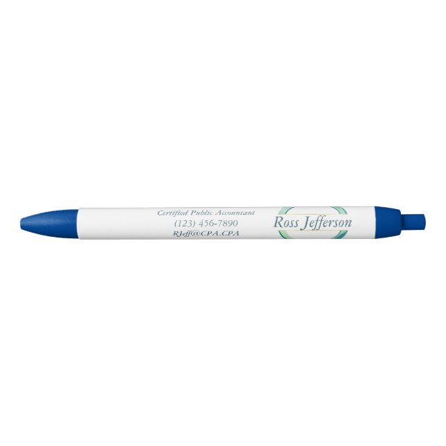Stylo Noir Logo Cercle Bleu (Devant)