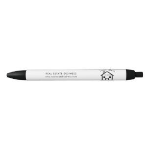 Stylo Noir Logo de l'agent immobilier sur mesure Promotion Sw
