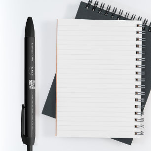 Stylo Noir Logo de l'entreprise personnalisée QR Code et text