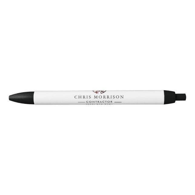 Stylo Noir Logo de marketing pour l'entreprise de constructio (Devant)