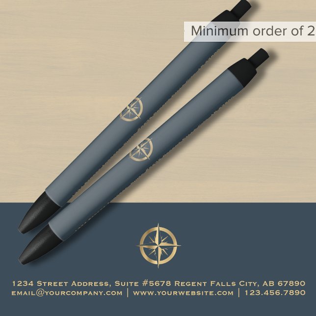 Stylo Noir Logo d'entreprise Gray promotionnel (Créateur téléchargé)