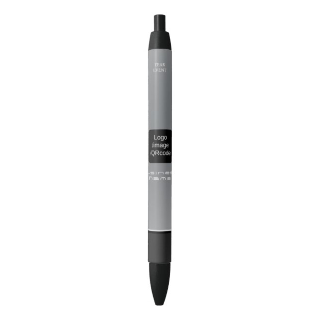 Stylo Noir Logo d'entreprise moderne chic gris noir (devant Vertical)