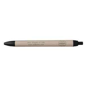 Stylo Noir Logo Kraft Rustique   Entreprise Moderne
