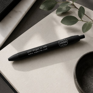 Stylo Noir Logo Minimaliste